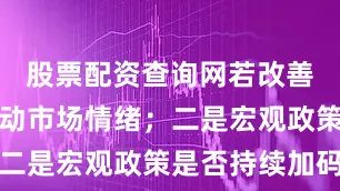 股票配资查询网若改善可能会带动市场情绪；二是宏观政策是否持续加码